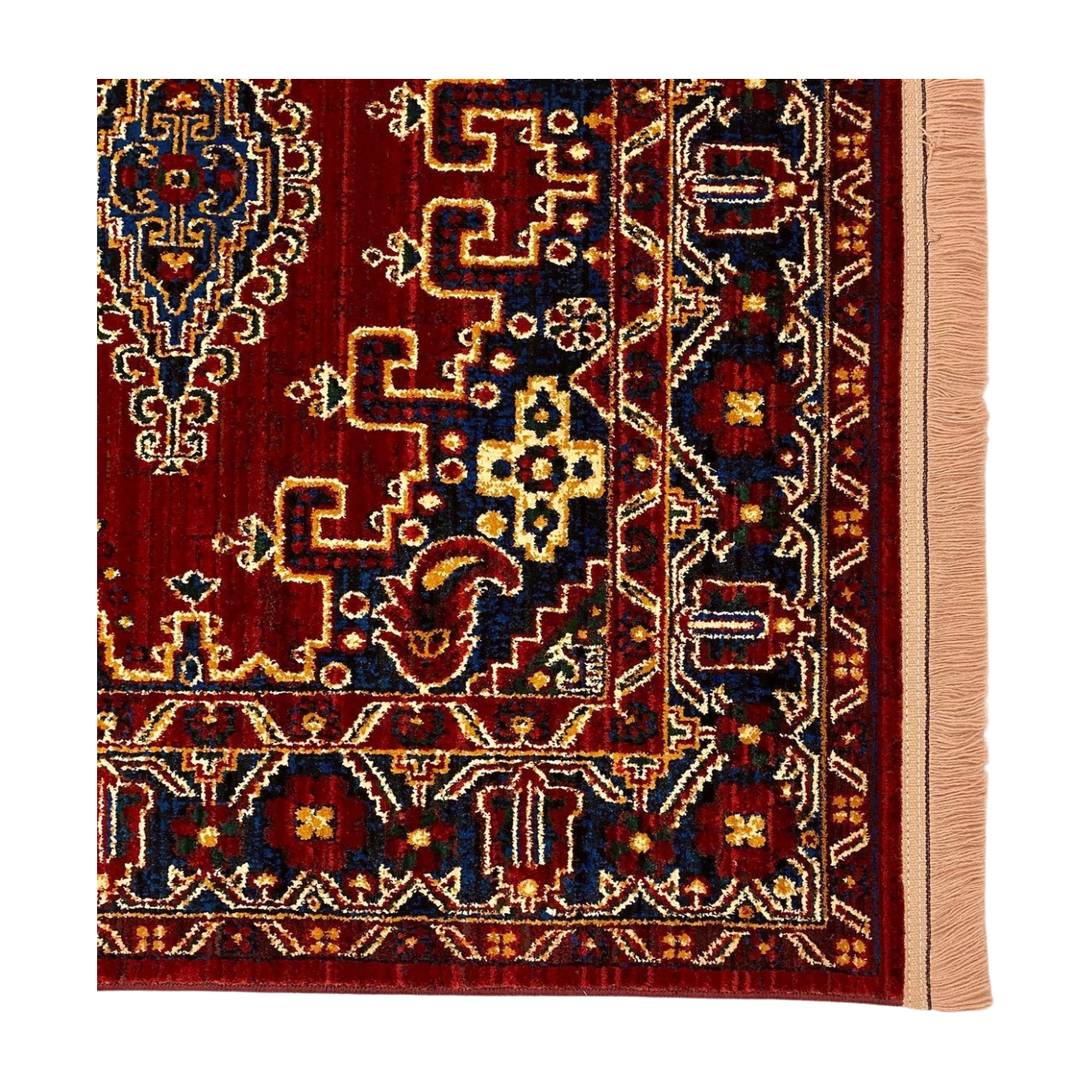 Enrich Your Space with Persian Baluchi 5 Area Rug - 4ft x 6ft - Rich Red Wine - Luxurious Machine-Made Excellence