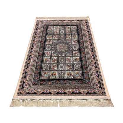 4 ft x 6 ft Area Rug - Persian 1200 Reeds - Farsh Kilim Mojalal 5 - Beige - Luxurious Persian Elegance for Your Home