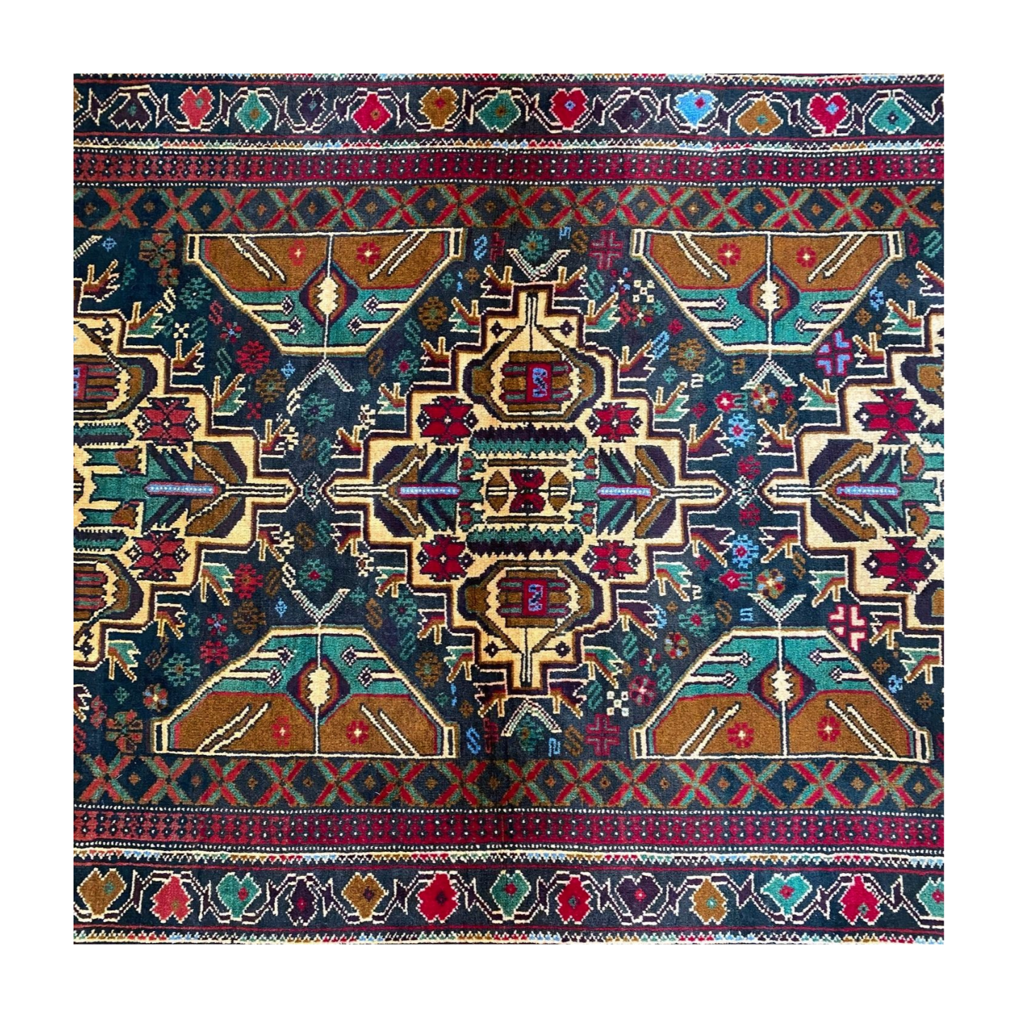 Authentic Baluchi 5 - 4 ft x 6 ft Handmade Wool Carpet - Red Wine - Timeless Beauty for Your Home