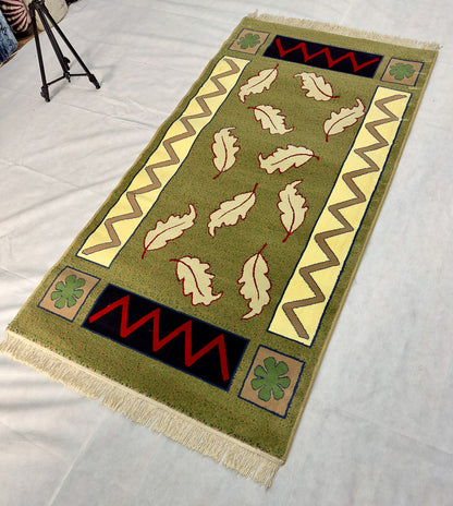 Stylish Persian 500 Reeds Area Rug - 3 ft x 6 ft - Farsh Aryan 6 in Elegant Olive