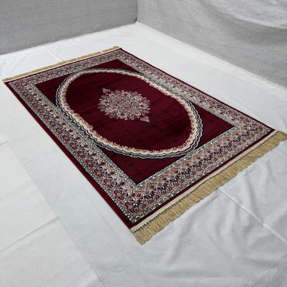 : 5ft x 8ft Persian Rug - Farsh e Nab | 500 Reeds | Luxurious, Machine-Made | Elegant Burgundy & Gold Design | Durable, Easy Maintenance, Eco-Friendly | Made in Iran