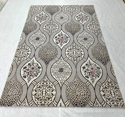 Chic White Floral Area Rug - 5 ft x 8 ft - Persian 500 Reeds Ana Floral Collection