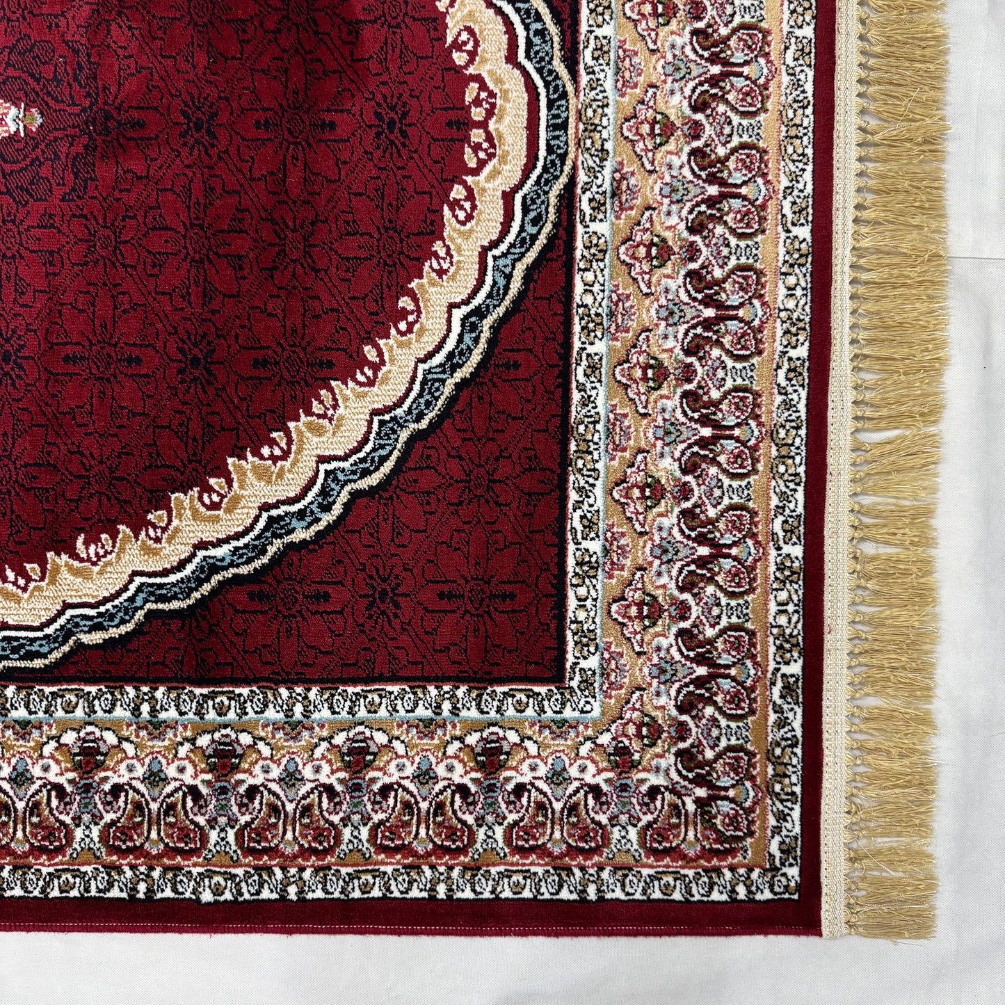 : 5ft x 8ft Persian Rug - Farsh e Nab | 500 Reeds | Luxurious, Machine-Made | Elegant Burgundy & Gold Design | Durable, Easy Maintenance, Eco-Friendly | Made in Iran