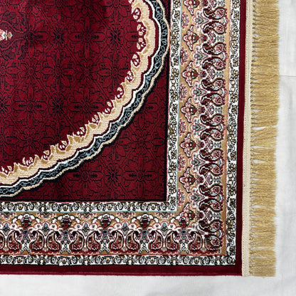 : 5ft x 8ft Persian Rug - Farsh e Nab | 500 Reeds | Luxurious, Machine-Made | Elegant Burgundy & Gold Design | Durable, Easy Maintenance, Eco-Friendly | Made in Iran