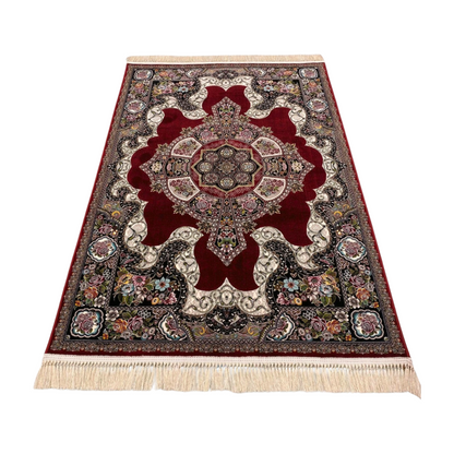 4 ft x 6 ft Area Rug - Persian 1200 Reeds - Farsh Kilim Mojalal 4 - Red Wine - Luxurious Persian Elegance for Your Home