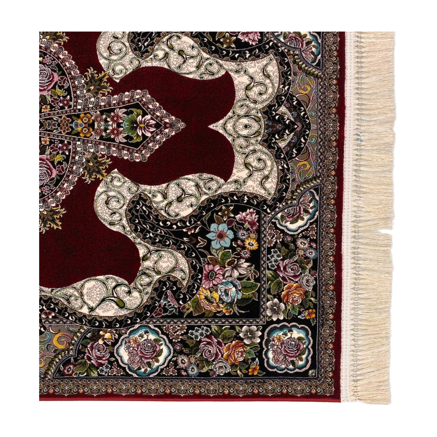 4 ft x 6 ft Area Rug - Persian 1200 Reeds - Farsh Kilim Mojalal 4 - Red Wine - Luxurious Persian Elegance for Your Home