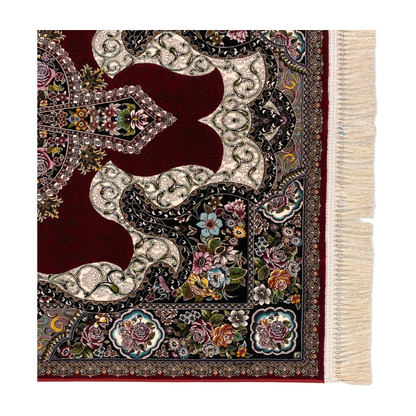 4 ft x 6 ft Area Rug - Persian 1200 Reeds - Farsh Kilim Mojalal 4 - Red Wine - Luxurious Persian Elegance for Your Home