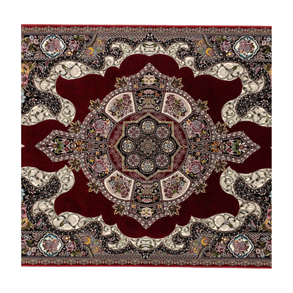 4 ft x 6 ft Area Rug - Persian 1200 Reeds - Farsh Kilim Mojalal 4 - Red Wine - Luxurious Persian Elegance for Your Home