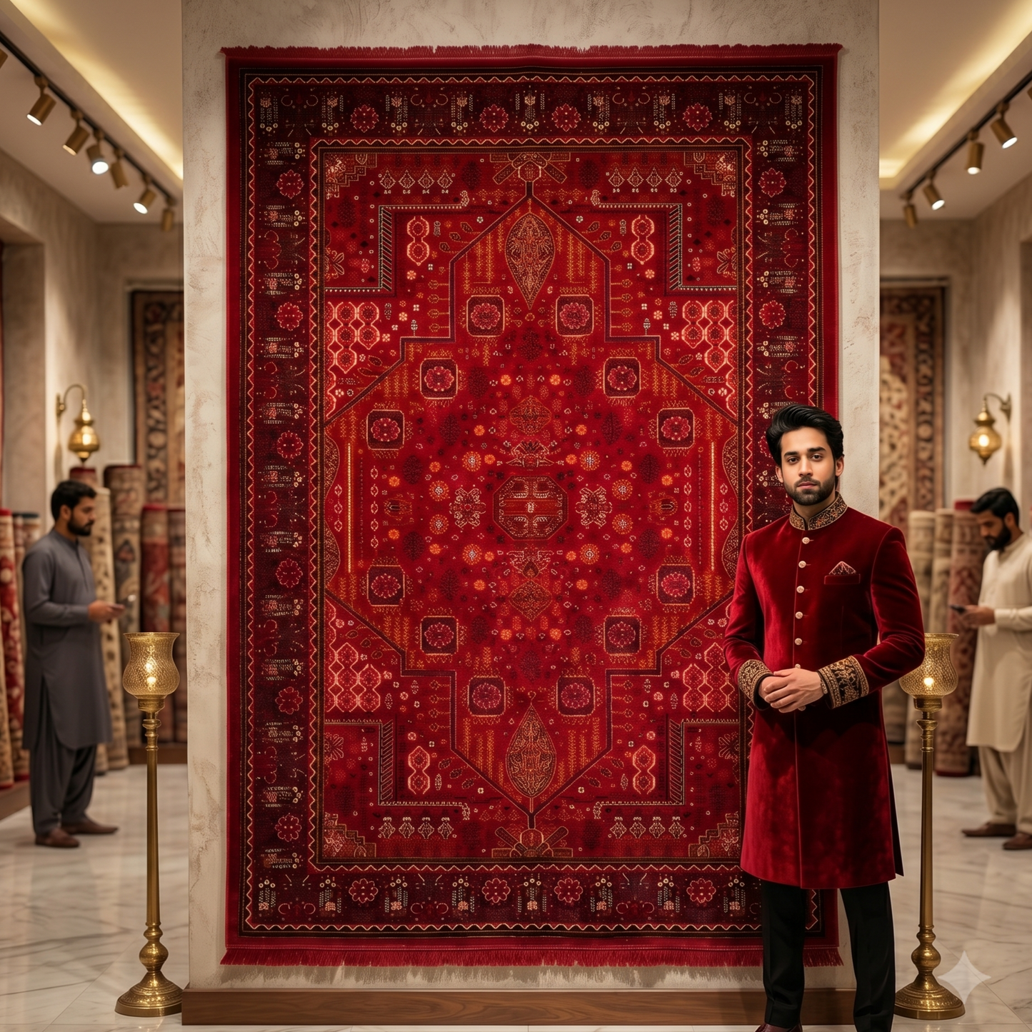 7 ft x 10 ft Red Persian 700 Reed Acrylic Rug, Qashqai Tribal Carpet