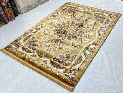 Elegant Light Brown Turkish Area Rug - 5 ft x 8 ft - JD Napoli 7 Collection