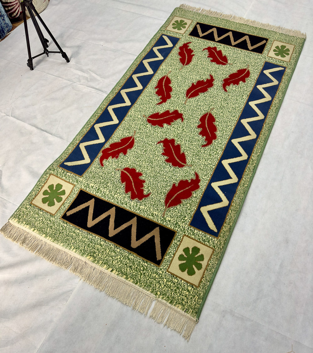 Chic Persian 500 Reeds Area Rug - 3 ft x 6 ft - Farsh Aryan 7 in Vibrant Green