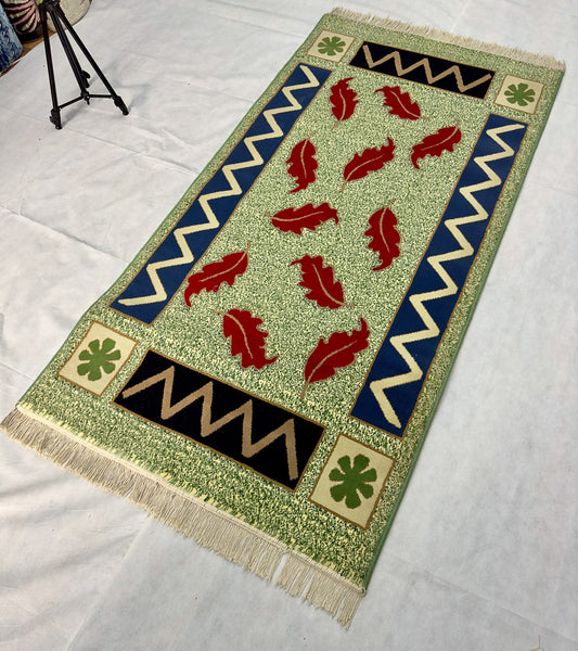 3 ft x 6 ft - Area Rug - Persian 500 Reeds - Farsh Aryan 7 - Green and Beige