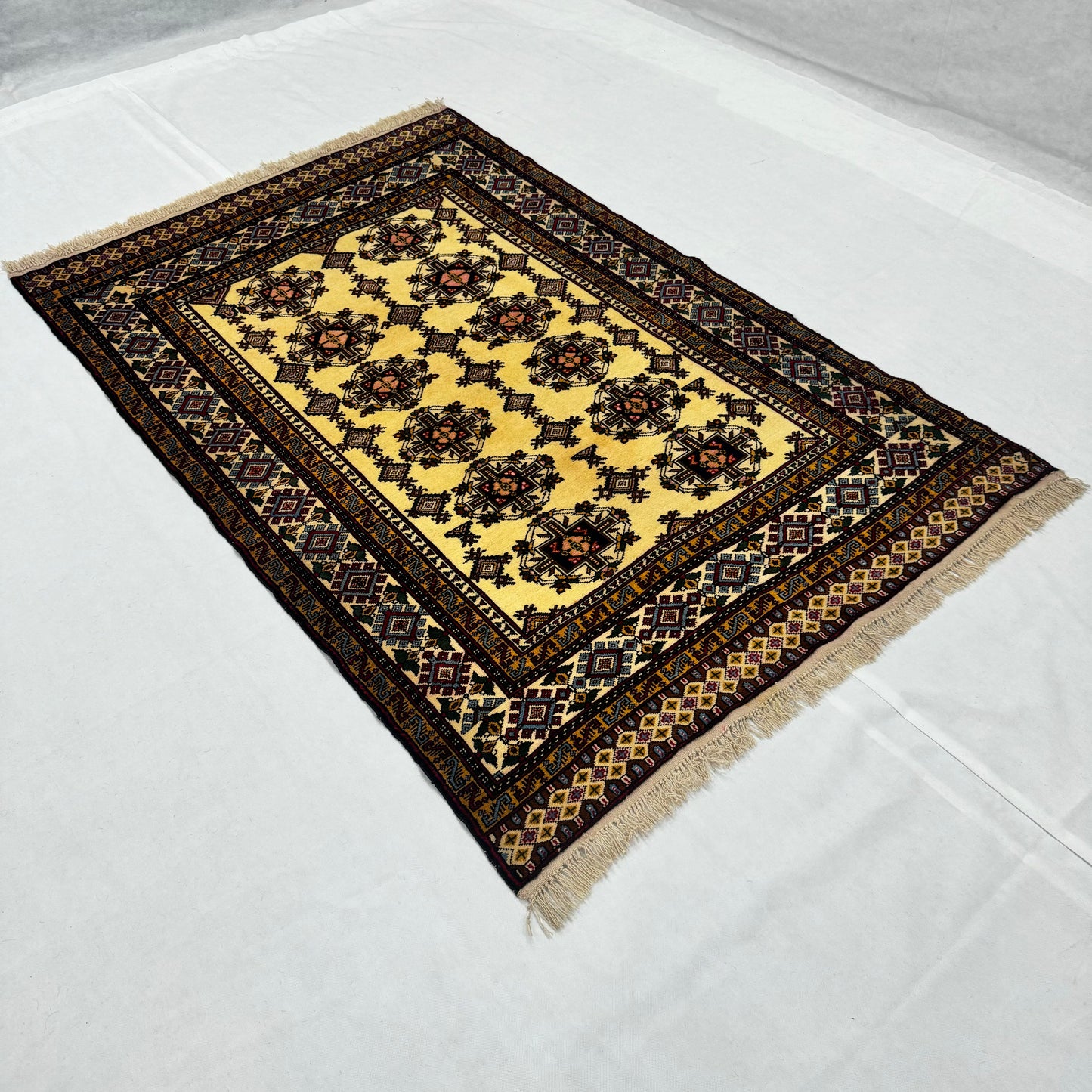 Handmade Afghan Wool Rug - 4 ft x 6 ft | Baluchi Aqsi Design | Elegant, Durable, Eco-Friendly Luxury