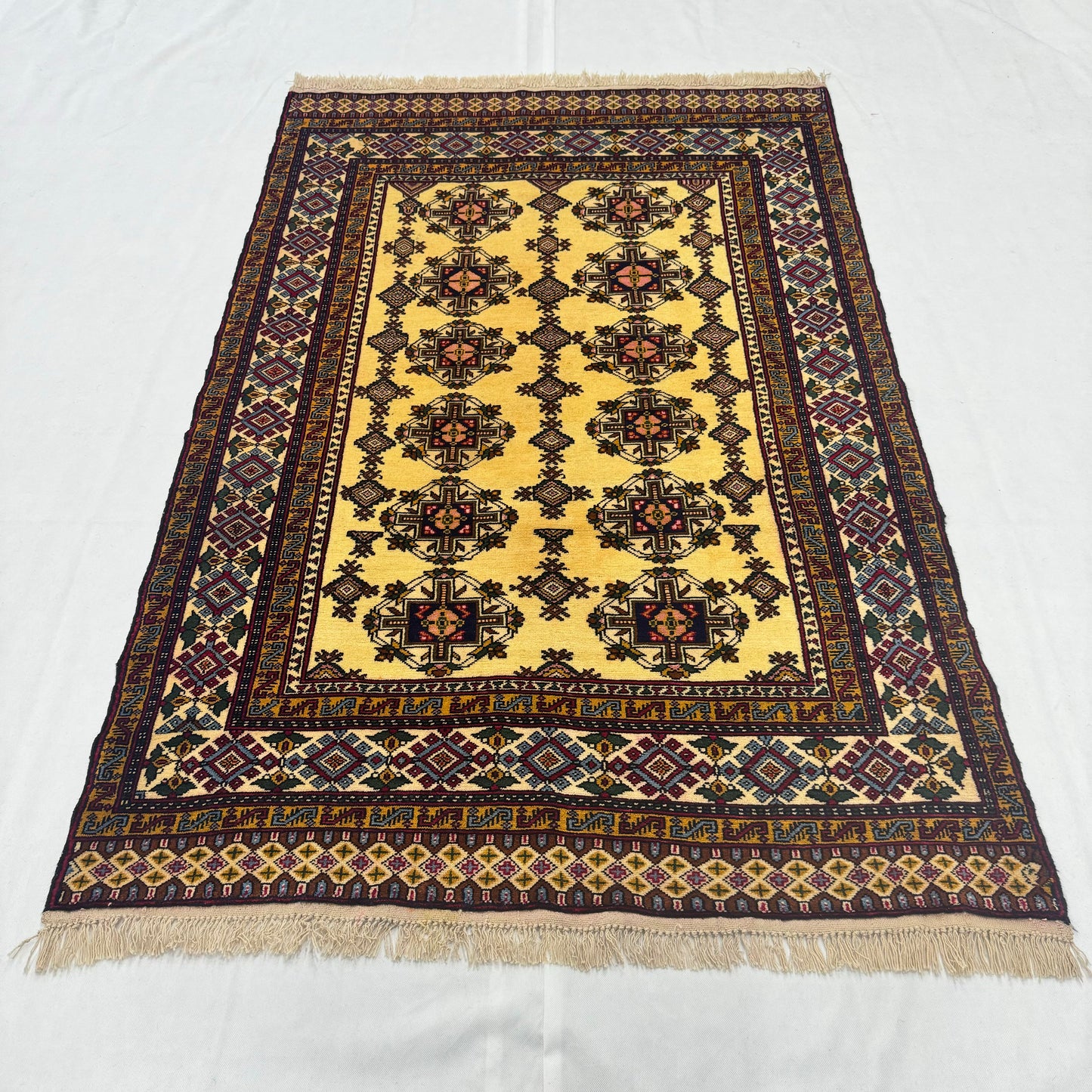 Handmade Afghan Wool Rug - 4 ft x 6 ft | Baluchi Aqsi Design | Elegant, Durable, Eco-Friendly Luxury