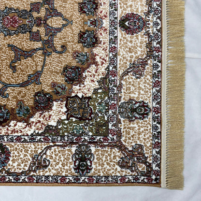 5ft x 8ft Persian Rug - Farsh e Nab | 500 Reeds | Luxurious, Machine-Made | Elegant Gold & Burgundy Design | Durable, Easy Maintenance, Eco-Friendly | Made in Iran