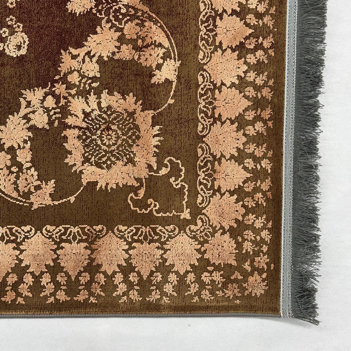 Elegant Persian Rug 8 ft x 11 ft | Beheshti Tabriz 1200 Reeds | Silk & Cotton in Regal Burgundy