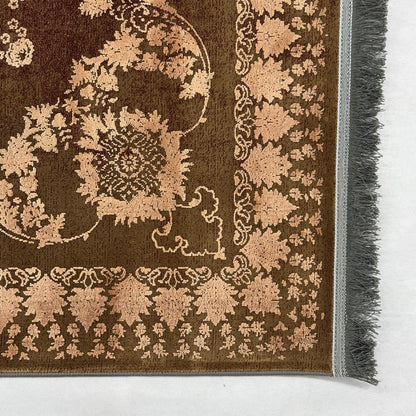 Elegant Persian Rug 8 ft x 11 ft | Beheshti Tabriz 1200 Reeds | Silk & Cotton in Regal Burgundy