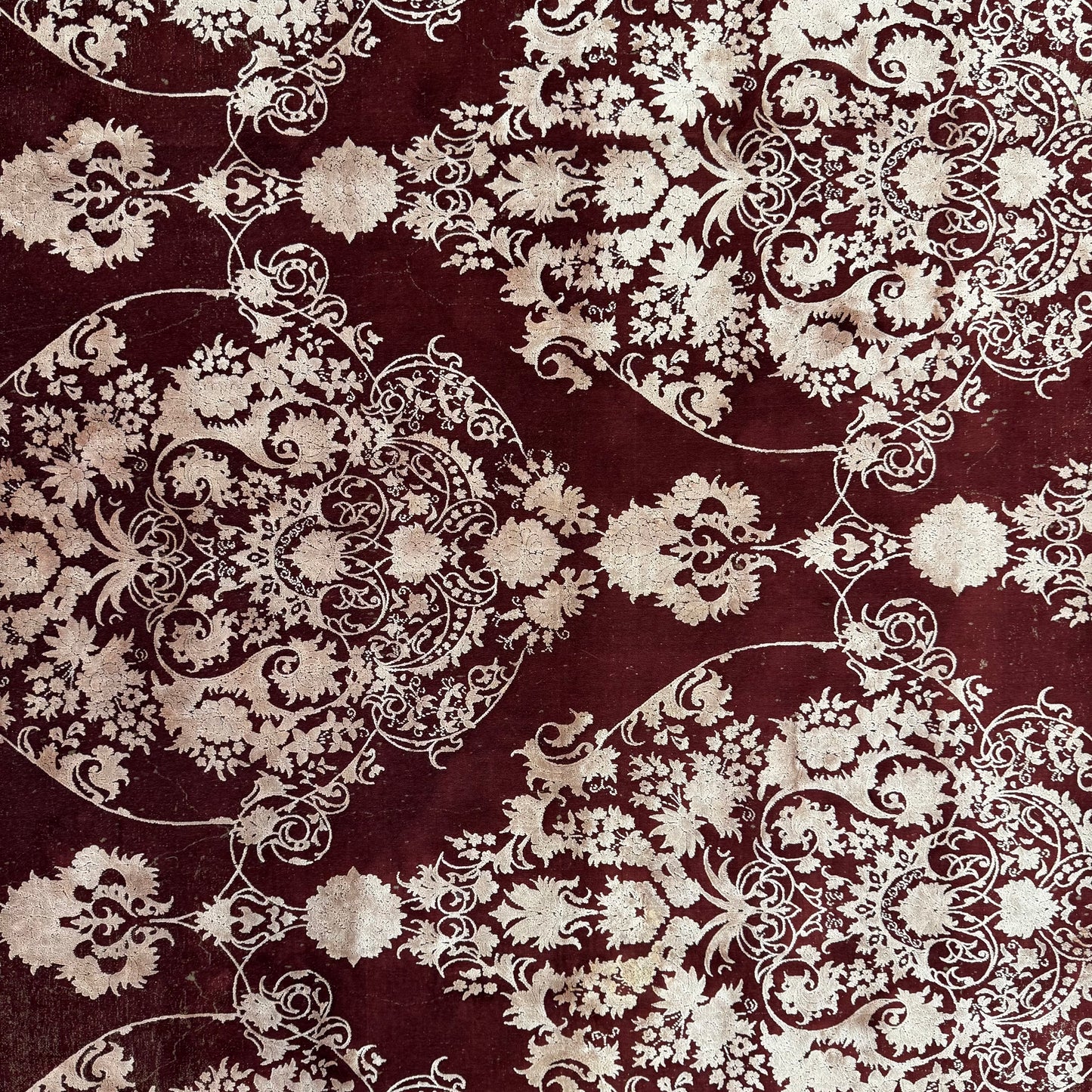 Elegant Persian Rug 8 ft x 11 ft | Beheshti Tabriz 1200 Reeds | Silk & Cotton in Regal Burgundy