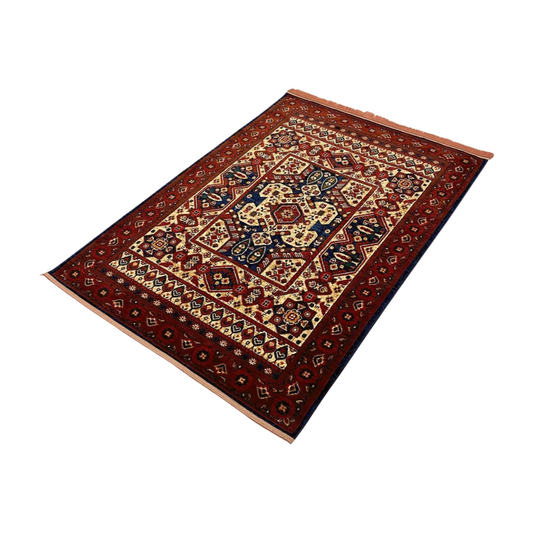 Enrich Your Space with Persian Baluchi 7 Area Rug - 4ft x 6ft - Deep Blue
