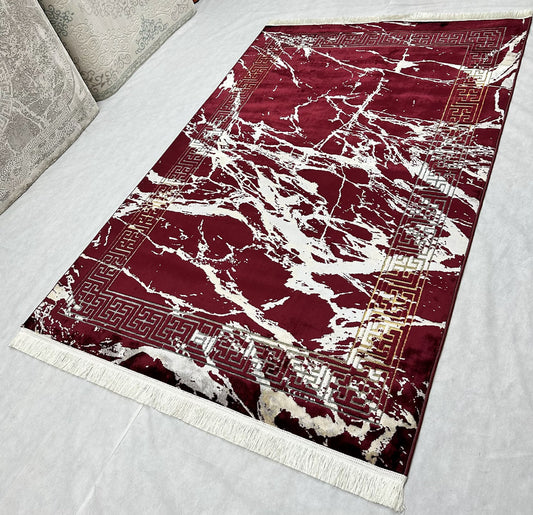 5 ft x 8 ft - Area Rug - Persian Silky - Taymaz 8 - Red Wine