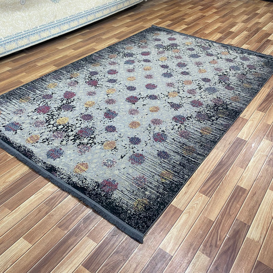 7 ft x 10 ft - Area Rug - Persian 700 Reeds - Mahromah 8 - Black and Grey -Superior Comfort Elegant and Luxury Style Accent