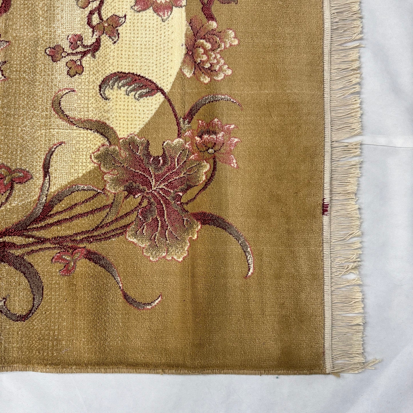 5ft x 8ft Persian Rug - Farsh e Nab | 500 Reeds | Luxurious, Machine-Made | Elegant Gold & Burgundy Floral Design | Durable, Easy Maintenance, Eco-Friendly | Made in Iran