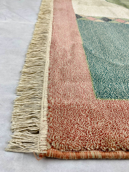 Elegant Pink and Multi-Color Persian Area Rug - 4.5 ft x 6.5 ft - 500 Reeds - Farsh Aryan 9