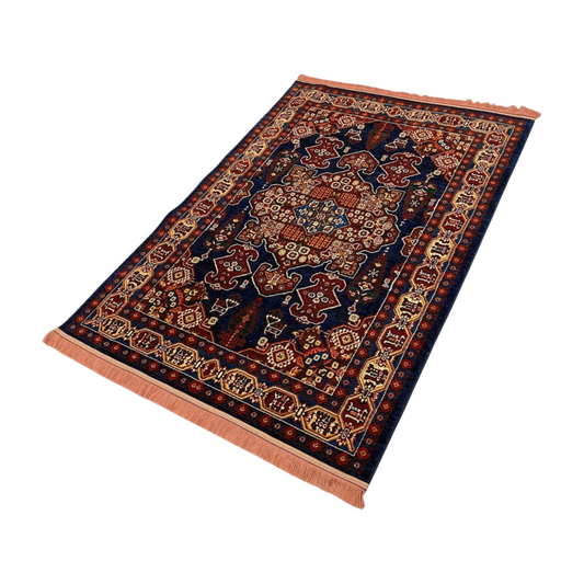 Immerse Your Space in Elegance with Persian Baluchi 9 Area Rug - 4ft x 6ft - Deep Blue