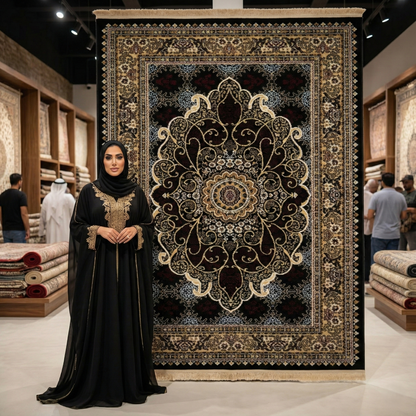 Elegant Turkish Persia Area Rug - Size 5 ft x 8 ft, Classic Ornate Design