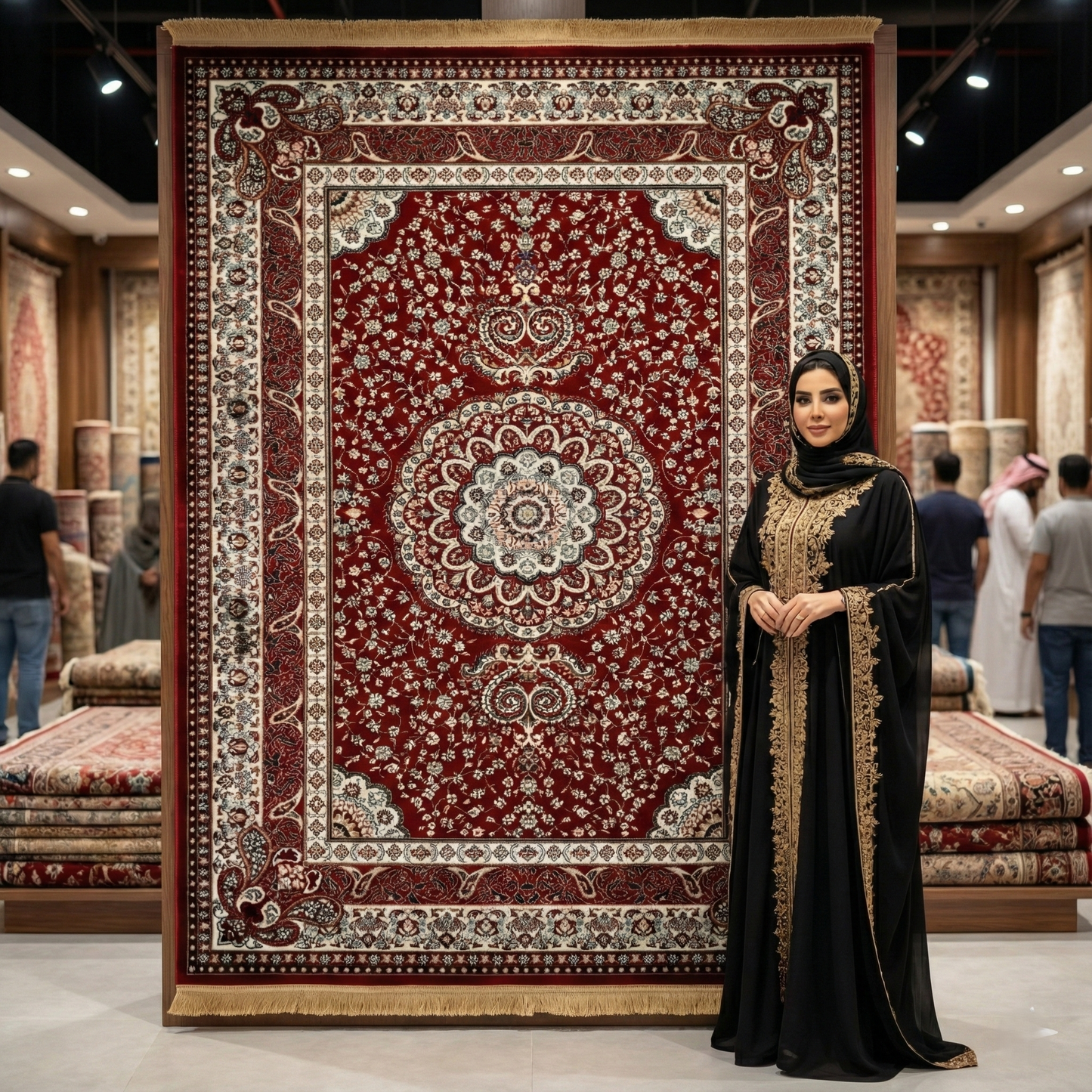 Elegant Turkish Topaz Area Rug - 5 ft x 8 ft, Rich Red Medallion Design