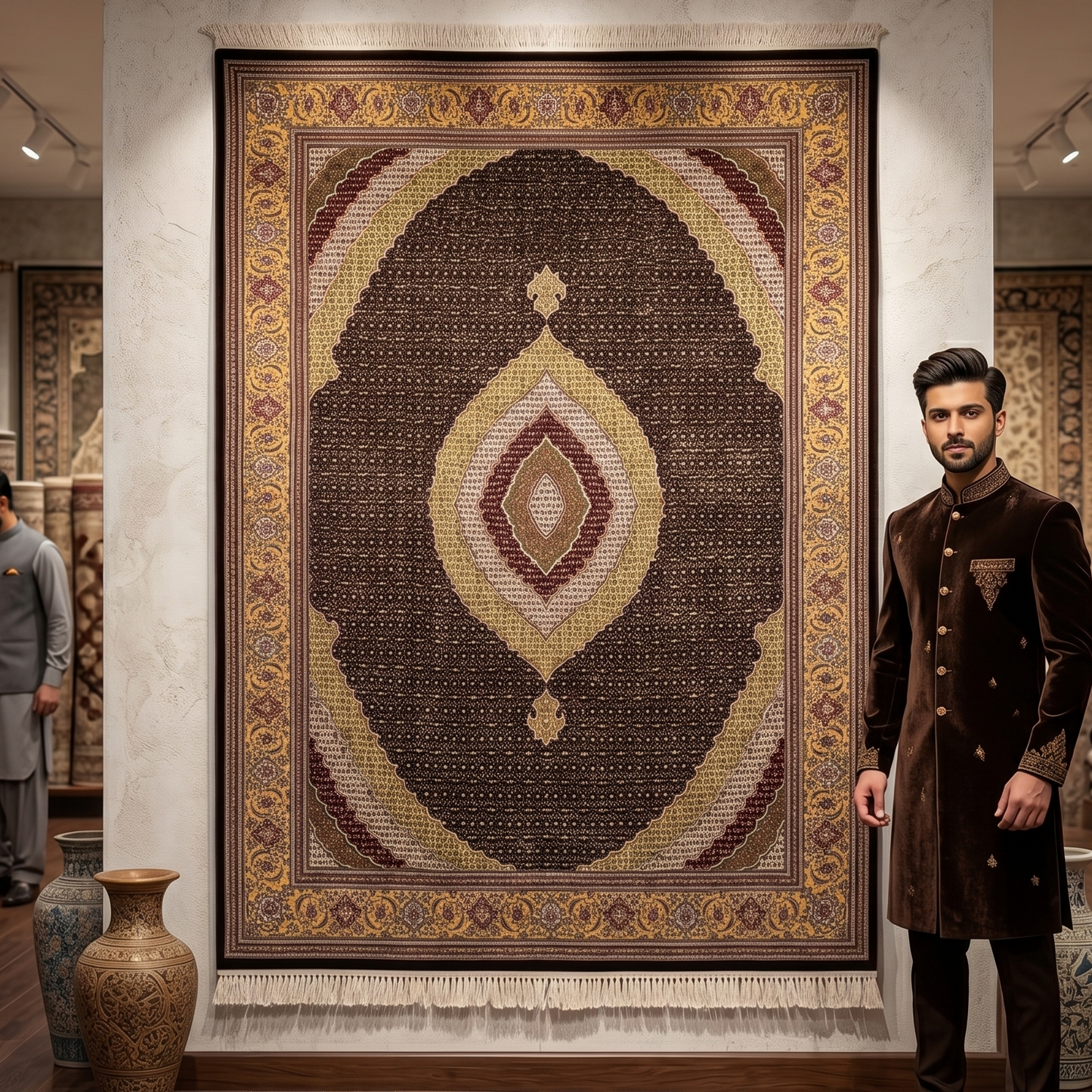 Persian Hunting Silk Rug 8 ft x 11 ft | Pure Silk Abresham 1600 Reed