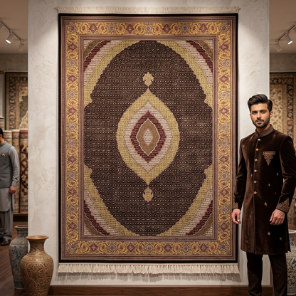 Persian Hunting Silk Rug 8 ft x 11 ft | Pure Silk Abresham 1600 Reed