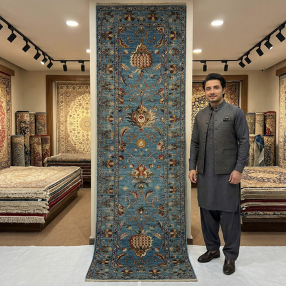 Luxurious Chobi Handmade Runner Rug - 3 ft x 13 ft - Stunning Wool Craftsmanship
