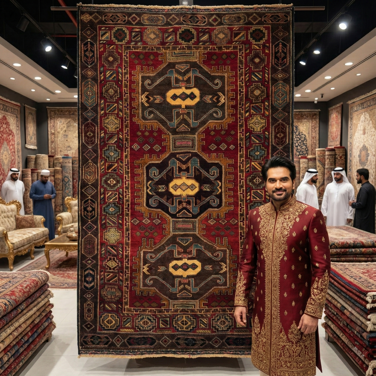 Exquisite Handmade Persian Baluchi Rug - 4ft x 6ft Geometric Wool Masterpiece