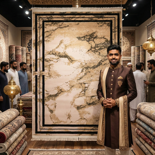 Elegant 3 ft x 5 ft Persian Silky Area Rug - Harmony 1 - Faded Beige and Black - Modern & Contemporary Style Accent Rug