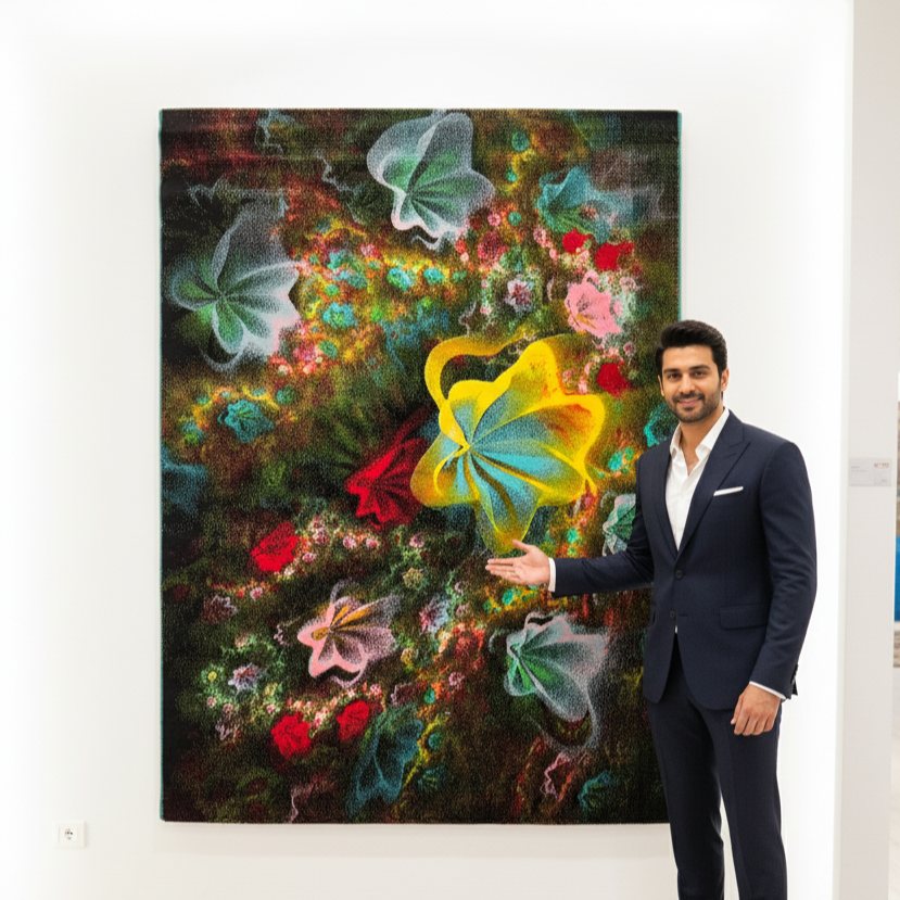 5 ft x 8 ft Persian Rug - Isfahan Bloom Collection - Multicolor Floral Abstract Design