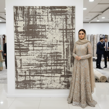 7ft x 9ft Modern Shaggy Persian Rug - Koshani Puffy, Abstract Pattern, Synthetic Wool