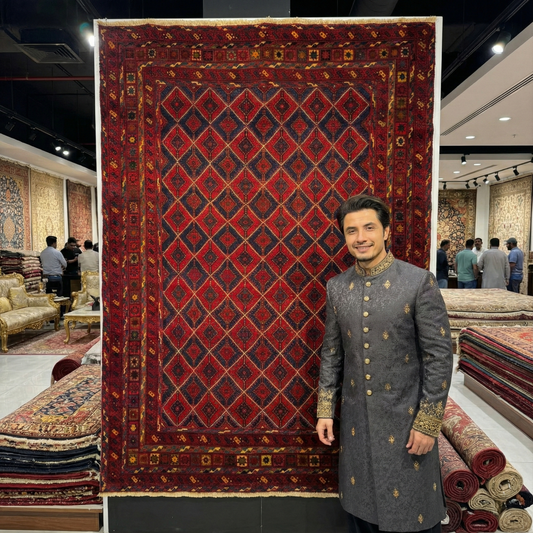 Exquisite Mashwani Afghan Handmade Rug - 5 ft x 6.5 ft | Authentic Tribal Design | Premium Wool Weave