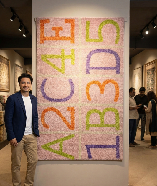 Playful Light Pink Vonaldi Shaggy Area Rug - 4 ft x 6 ft - Persian Collection