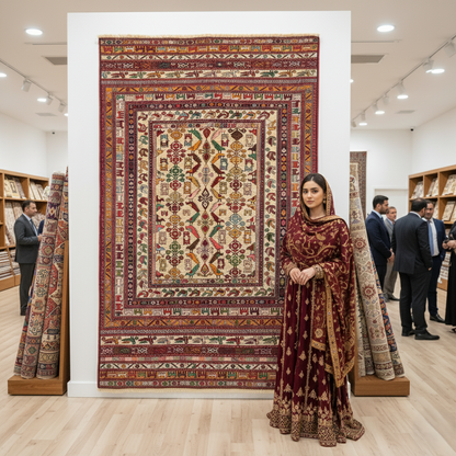 4 ft x 6 ft Handmade Afghan Wool Premium Kilim Rug – Traditional Geometric Design – Luxurious, Durable, Eco-Friendly