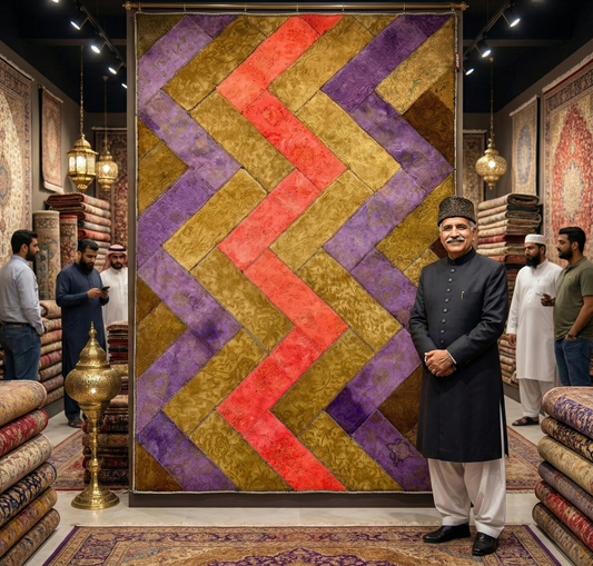 Vibrant Multi-Color Patchwork Area Rug - 5 ft x 8 ft - Persian 1200 Reeds Collection