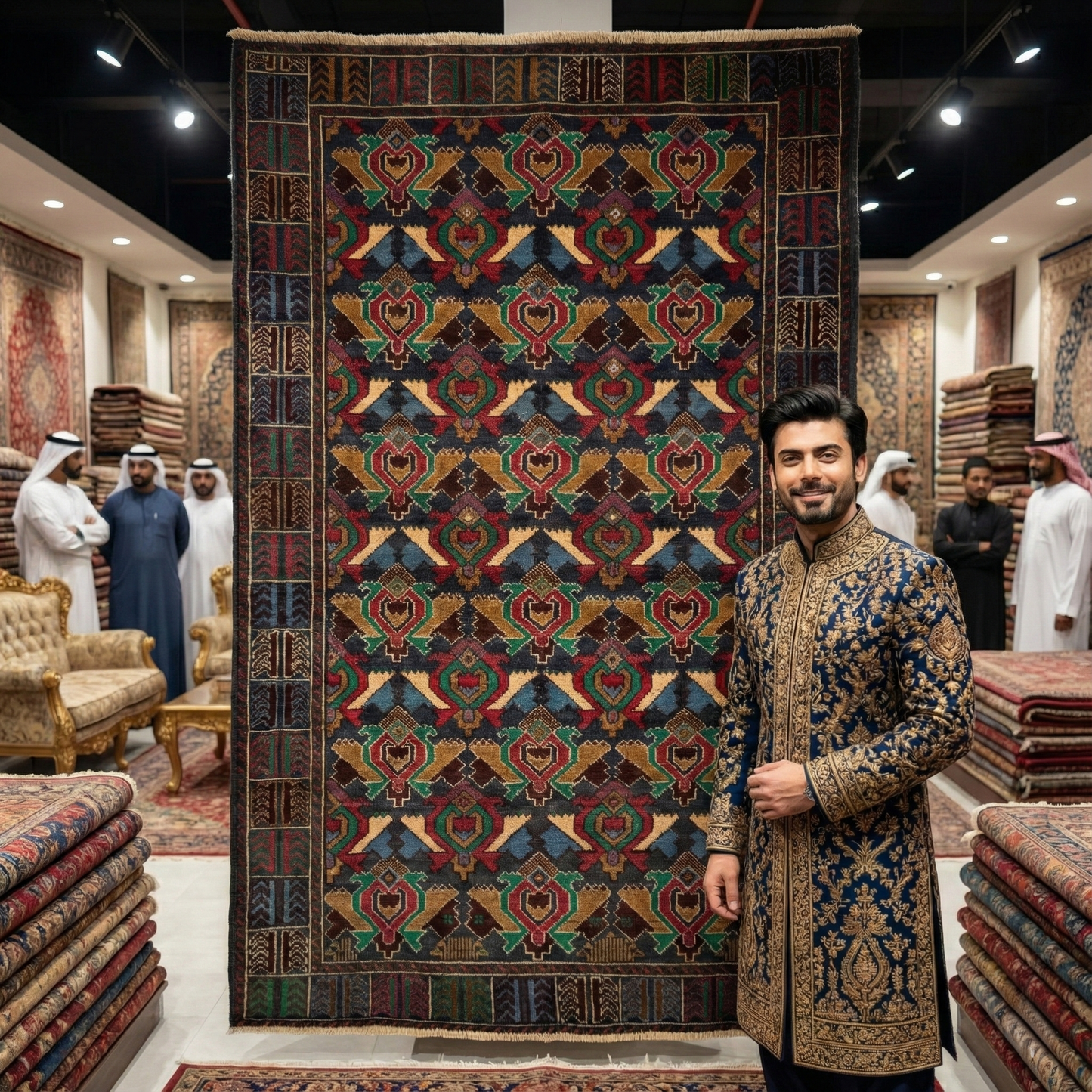 Authentic Handmade Baluchi Rug - 4ft x 6ft Vibrant Multicolor Geometric Wool Carpet