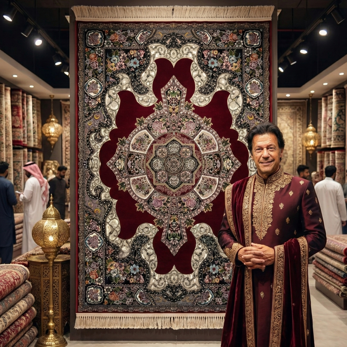 4 ft x 6 ft Area Rug - Persian 1200 Reeds - Farsh Kilim Mojalal 4 - Red Wine - Luxurious Persian Elegance for Your Home