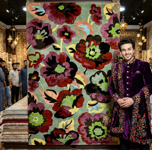 Vibrant 7 ft x 10 ft Persian Silky Izmir Cutworks Area Rug - Multi-Color Floral Masterpiece