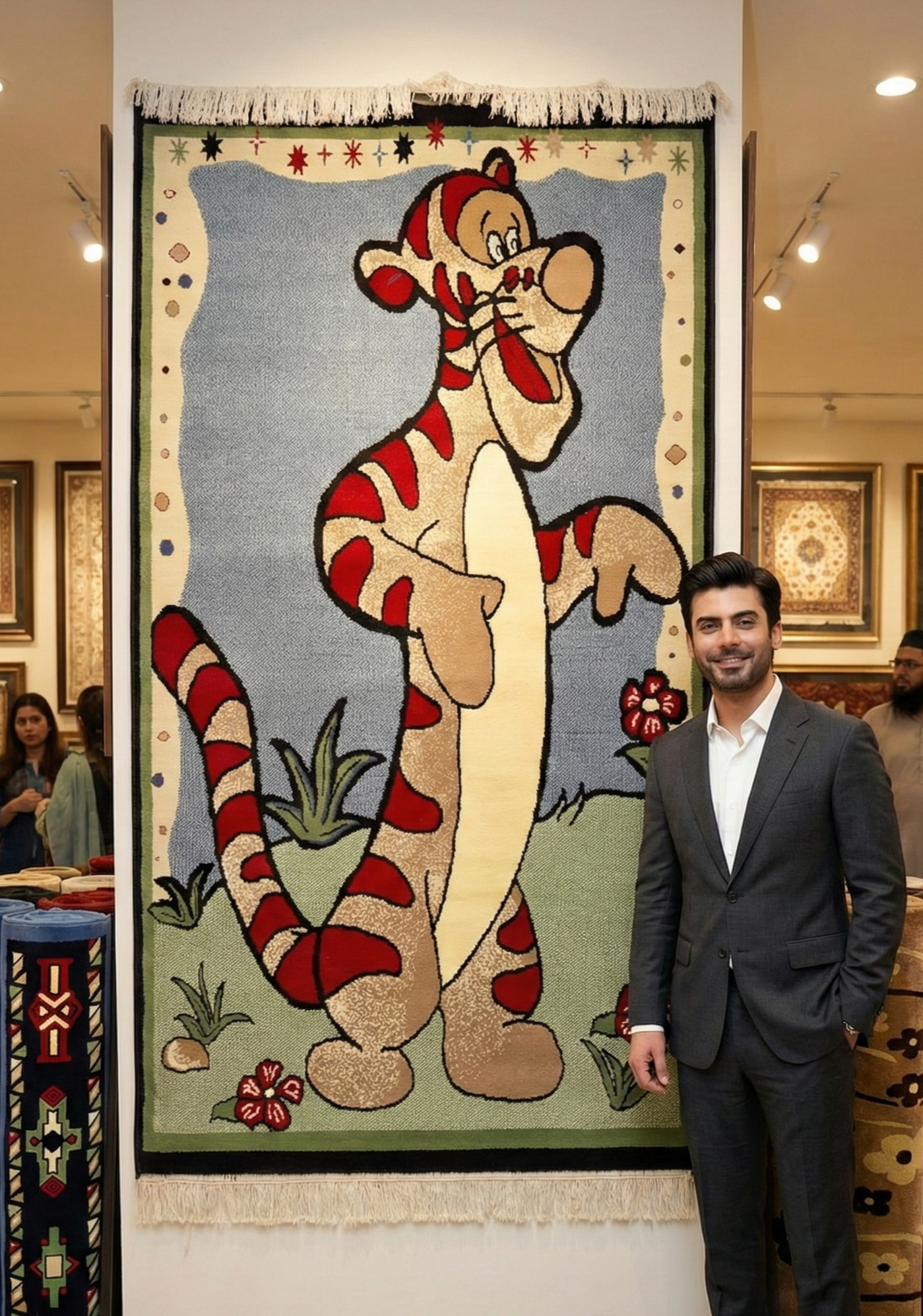 Vibrant Multi-Colored Persian 500 Reeds Area Rug - 3 ft x 7 ft - Farsh Aryan 2 - Cartoon Design