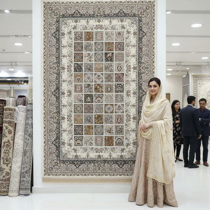 5ft x 8ft Persian Miniature Silk Rug - 1500 Reeds - Premium Quality | Elegant Multi-Pattern Design