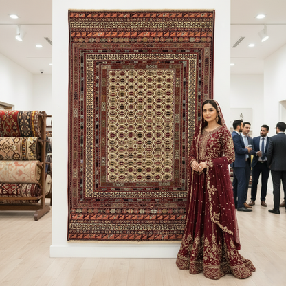 4ft x 6ft Handmade Afghan Wool Premium Kilim Rug – Traditional Geometric Design – Luxurious, Durable, Eco-Friendly