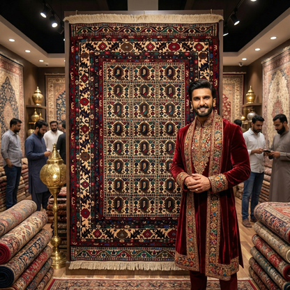 Authentic Baluchi 2 - 4 ft x 6 ft Handmade Wool Carpet - Red Wine and Peach - Timeless Beauty for Your Home