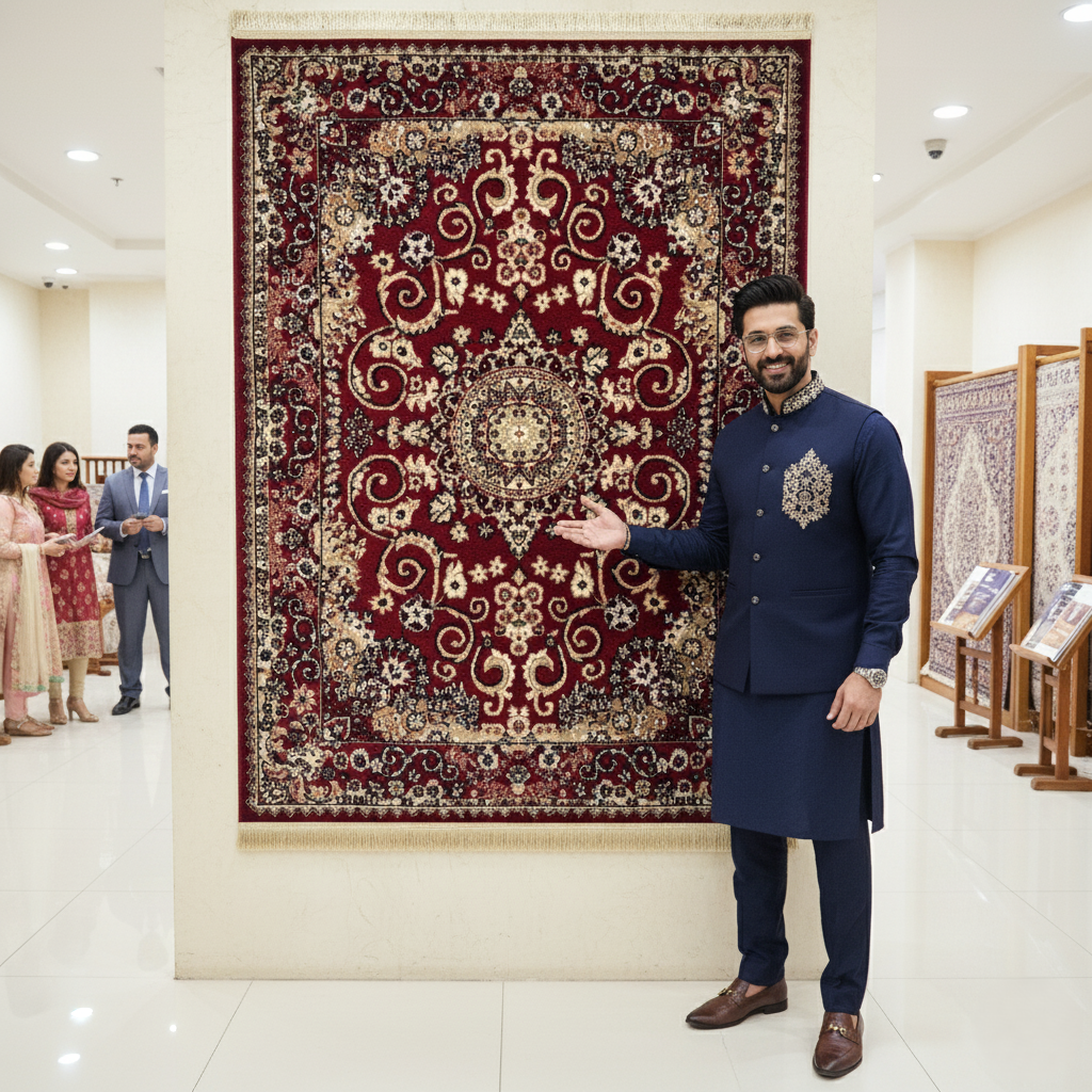 Turkish Rug – Crimson Majesty Collection – Deep Red Luxury