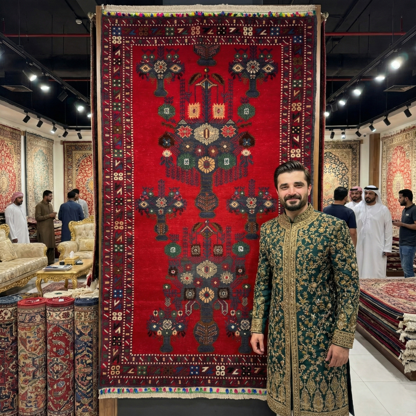 Exquisite Handmade Baluchi Rug - 4ft x 6ft Red Persian Floral Design, Wool Carpet